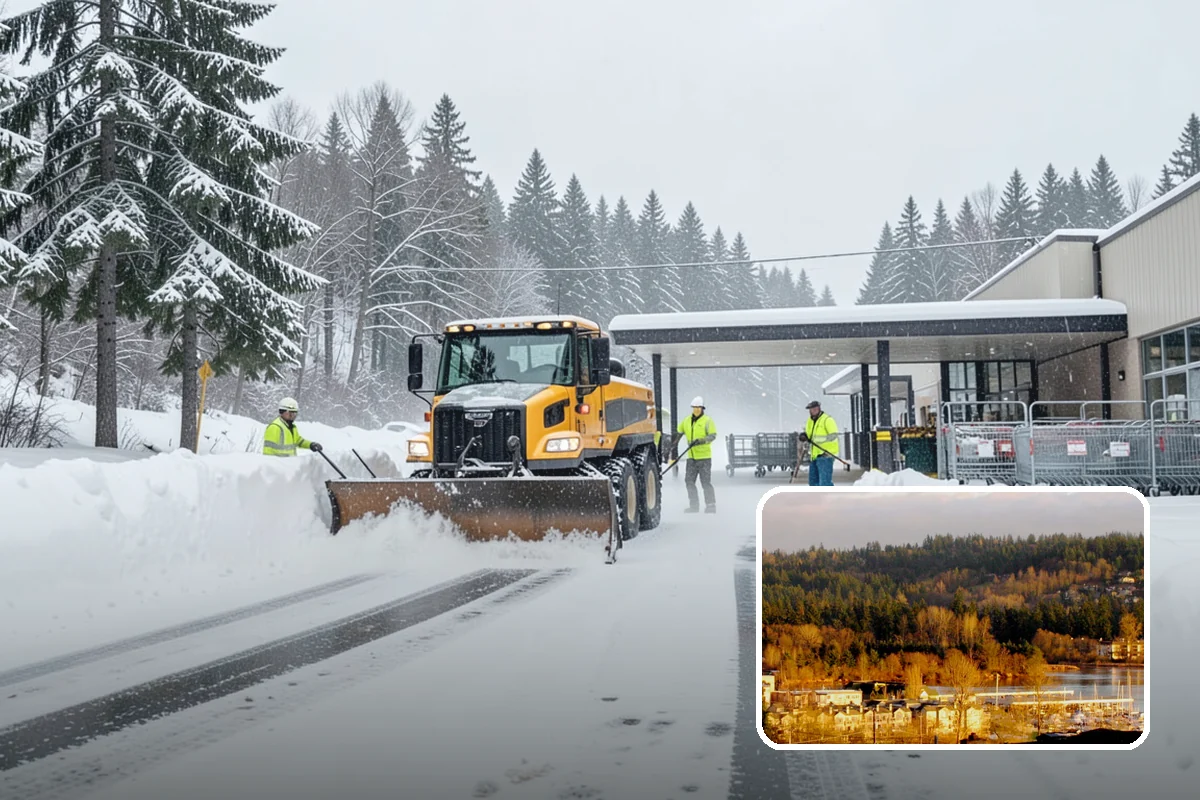Fitness Center Snow Plowing in Kenmore, King County, WA - Member lot cleared for early-morning and late-night hours
