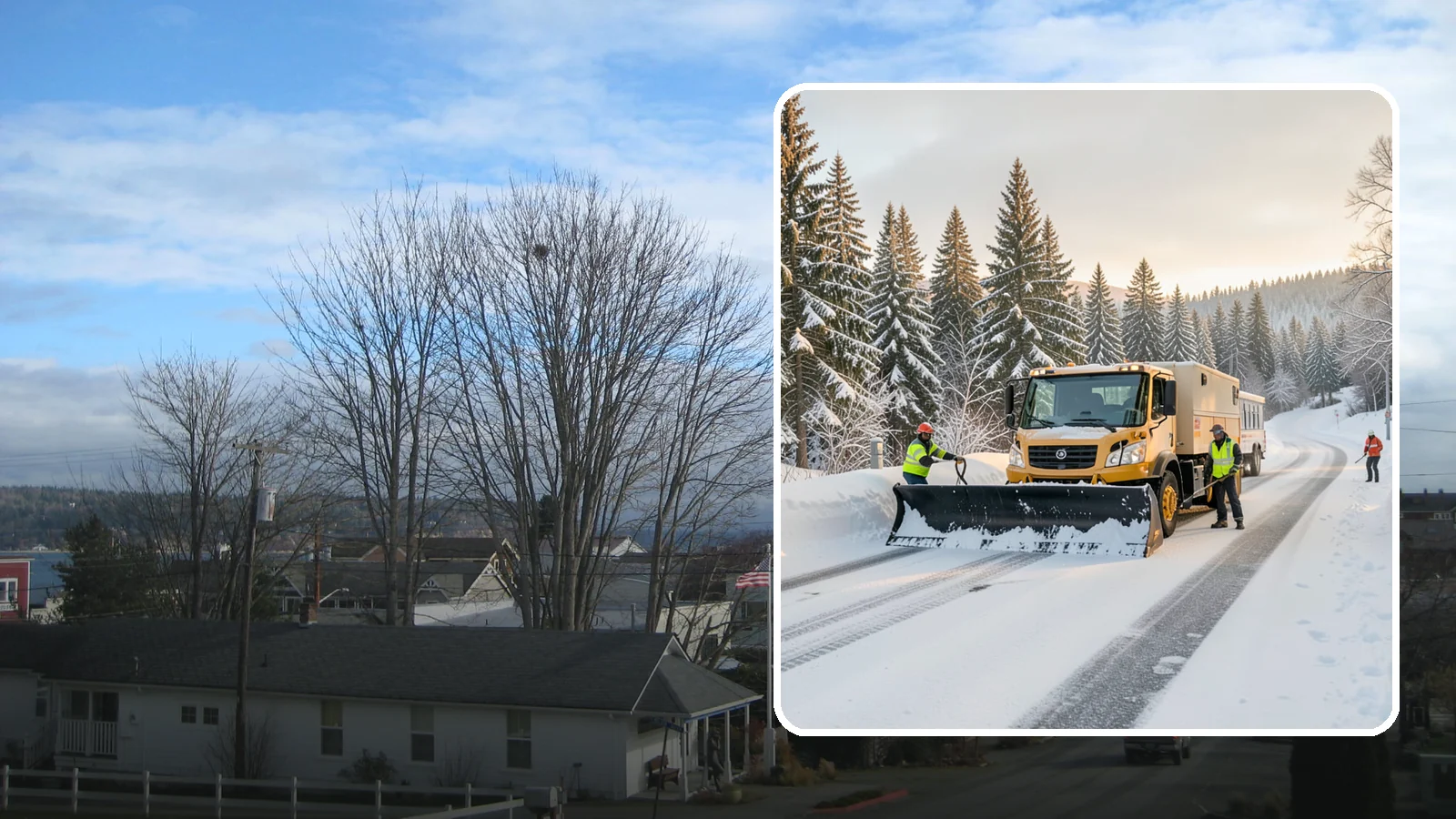 Fitness Center Snow Plowing in Langley, Island County, WA - We plow fitness center lots and entrances for early-morning and late-night hours so members work out safely on any day.