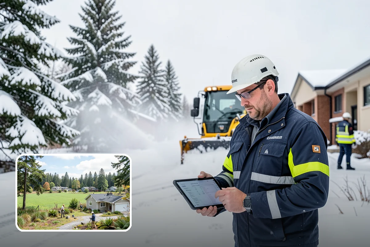 Fitness Center Snow Plowing in Lyman, Skagit County, WA - Member lot cleared for early-morning and late-night hours
