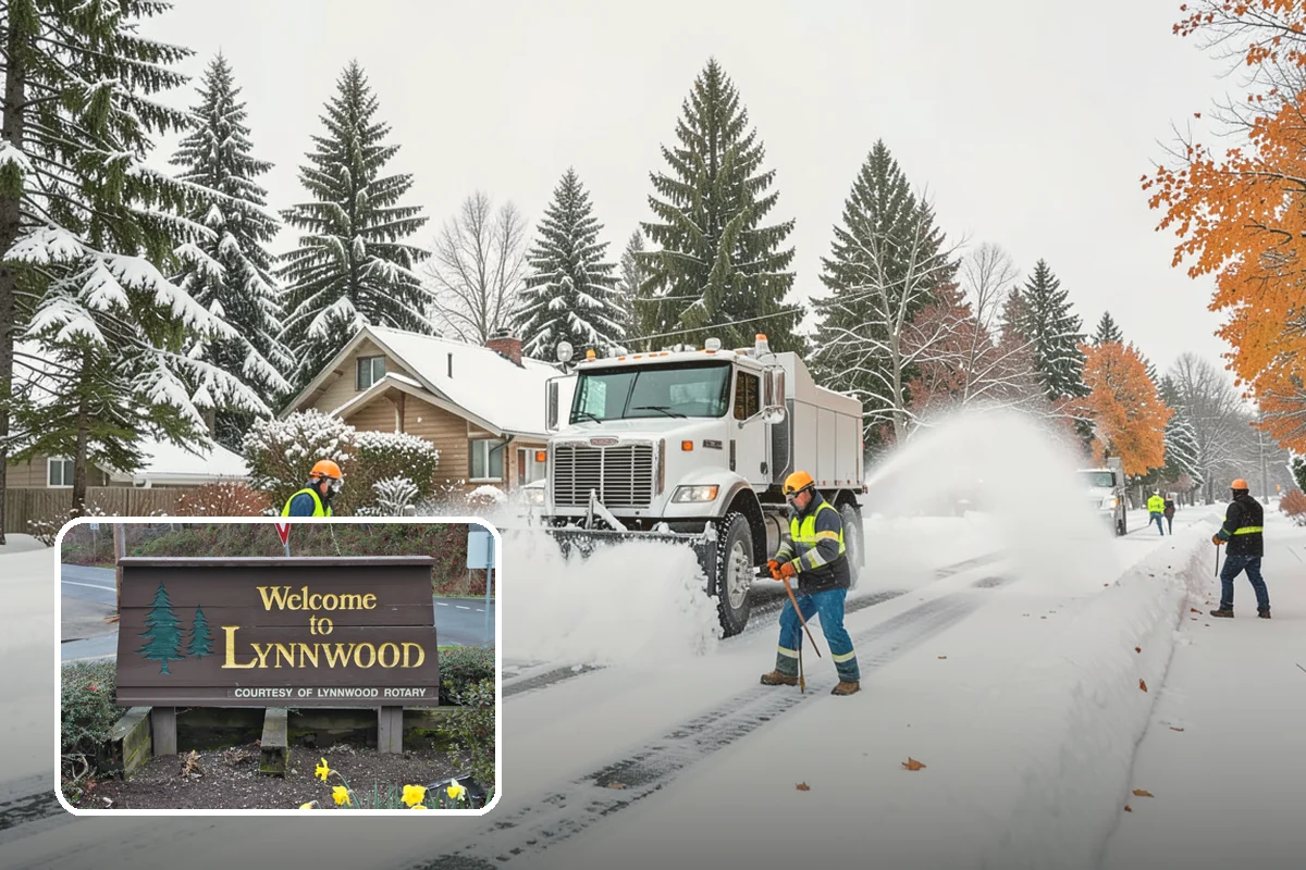 Fitness Center Snow Plowing in Lynnwood, Snohomish County, WA - Member lot cleared for early-morning and late-night hours