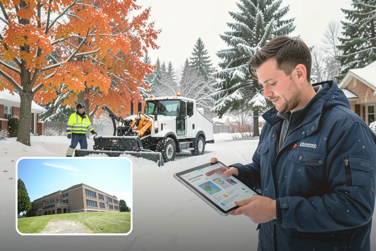 Fitness Center Snow Plowing in Maple Valley, King County, WA - Member lot cleared for early-morning and late-night hours