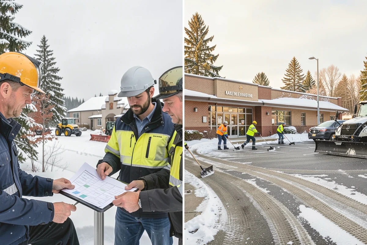 Fitness Center Snow Plowing in Mill Creek, Snohomish County, WA - Confirm early and late operating hours with management