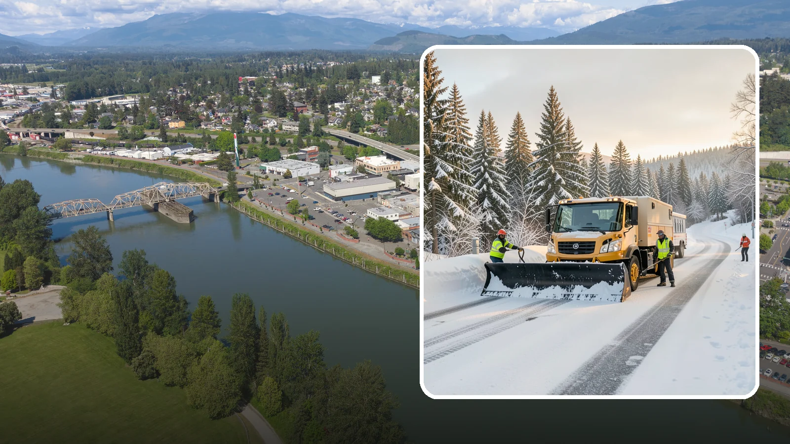 Fitness Center Snow Plowing in Mount Vernon, Skagit County, WA - We plow fitness center lots and entrances for early-morning and late-night hours so members work out safely on any day.