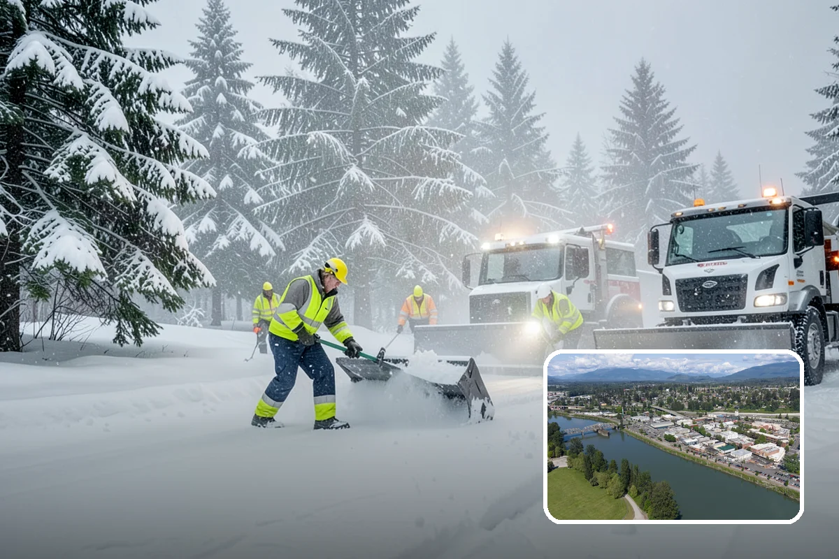 Fitness Center Snow Plowing in Mount Vernon, Skagit County, WA - Member lot cleared for early-morning and late-night hours