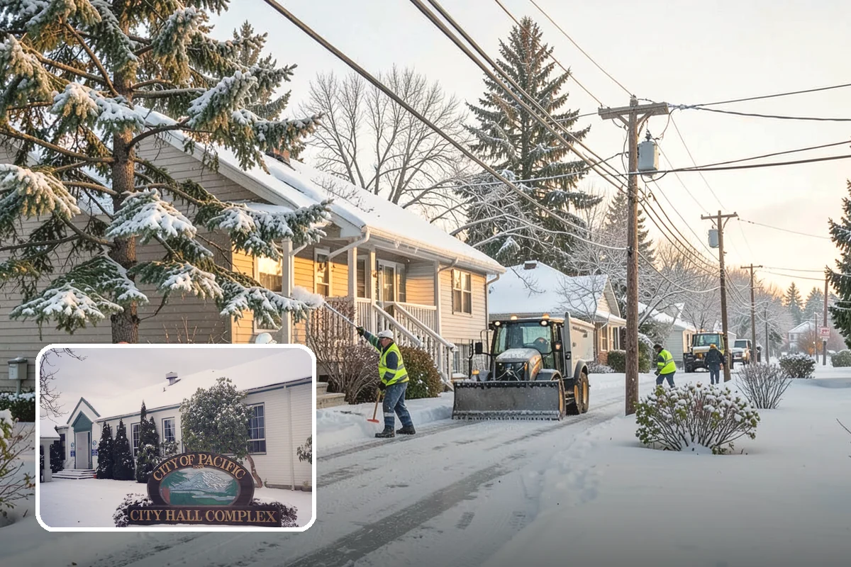 Fitness Center Snow Plowing in Pacific, King County, WA - Member lot cleared for early-morning and late-night hours