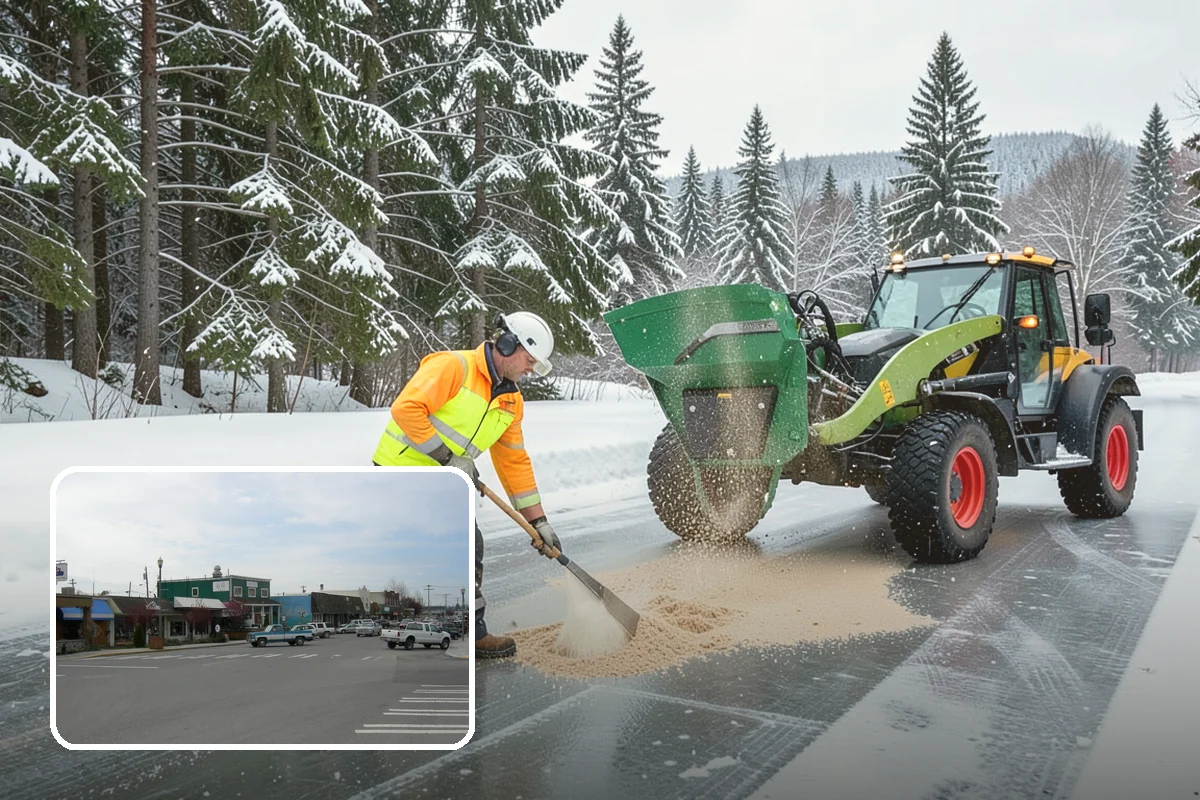Fitness Center Snow Plowing in Stanwood, Snohomish County, WA - Member lot cleared for early-morning and late-night hours