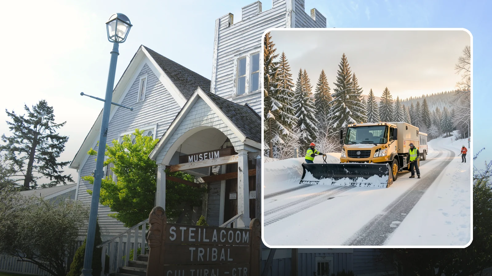 Fitness Center Snow Plowing in Steilacoom, Pierce County, WA - We plow fitness center lots and entrances for early-morning and late-night hours so members work out safely on any day.