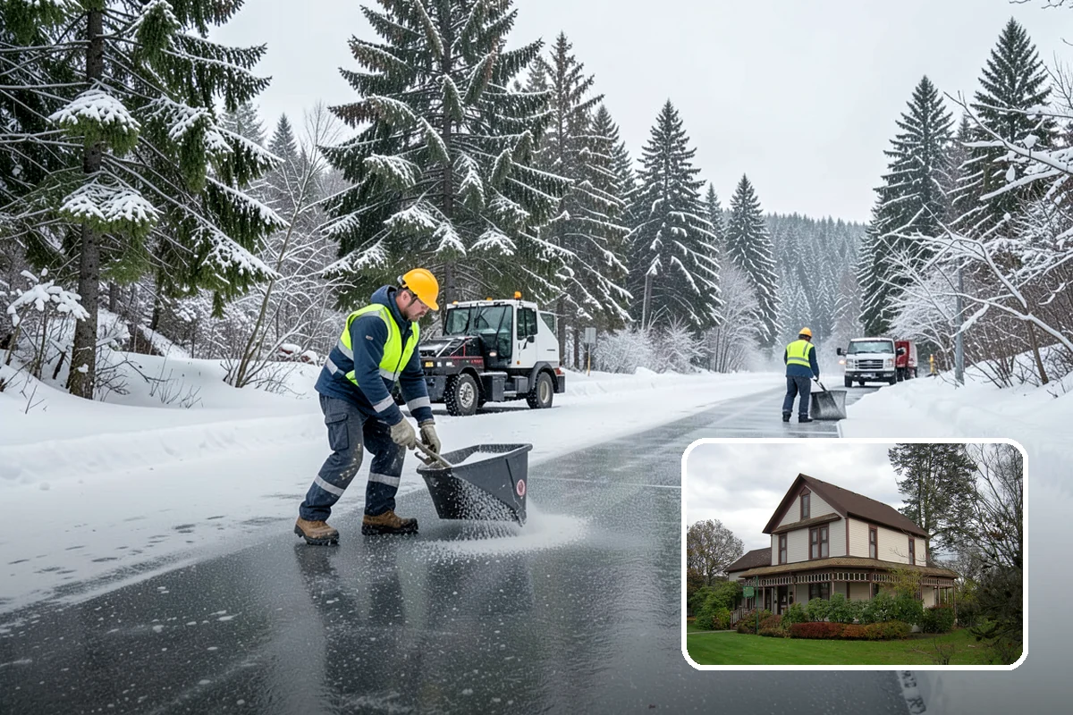 Fitness Center Snow Plowing in Sumner, Pierce County, WA - Member lot cleared for early-morning and late-night hours