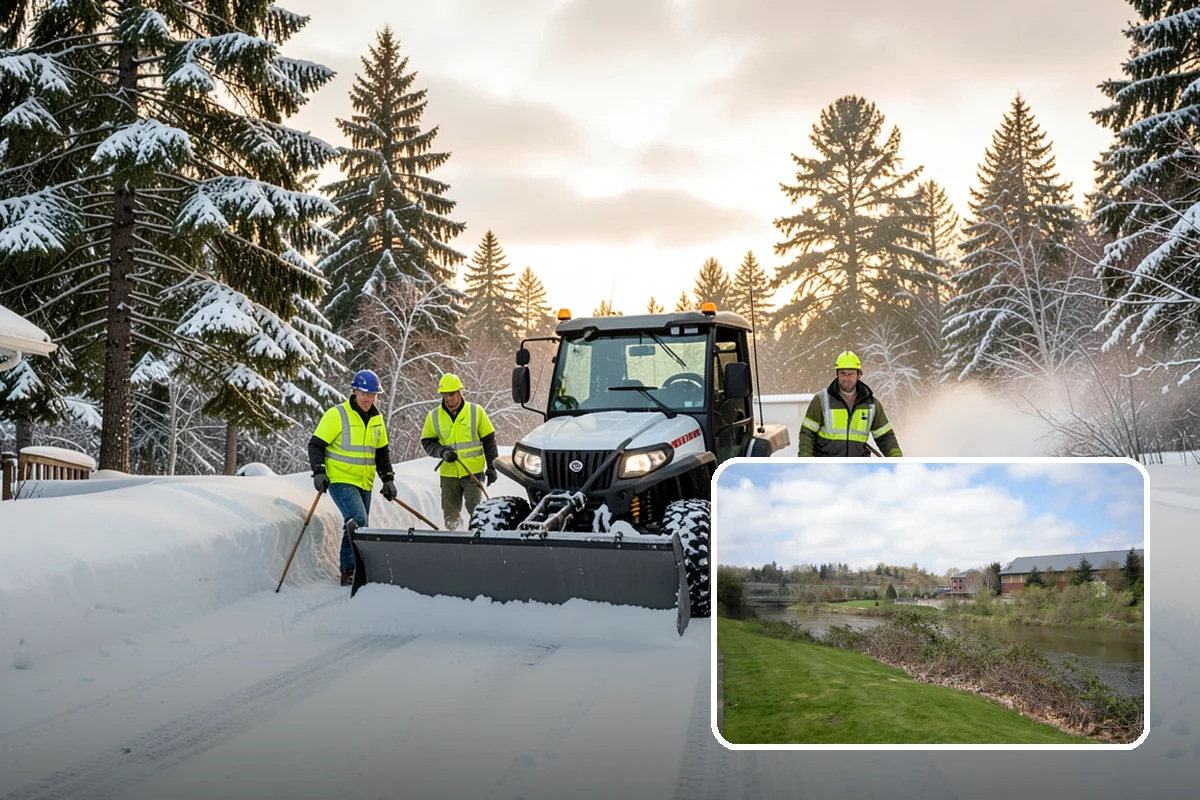 Fitness Center Snow Plowing in Tukwila, King County, WA - Member lot cleared for early-morning and late-night hours