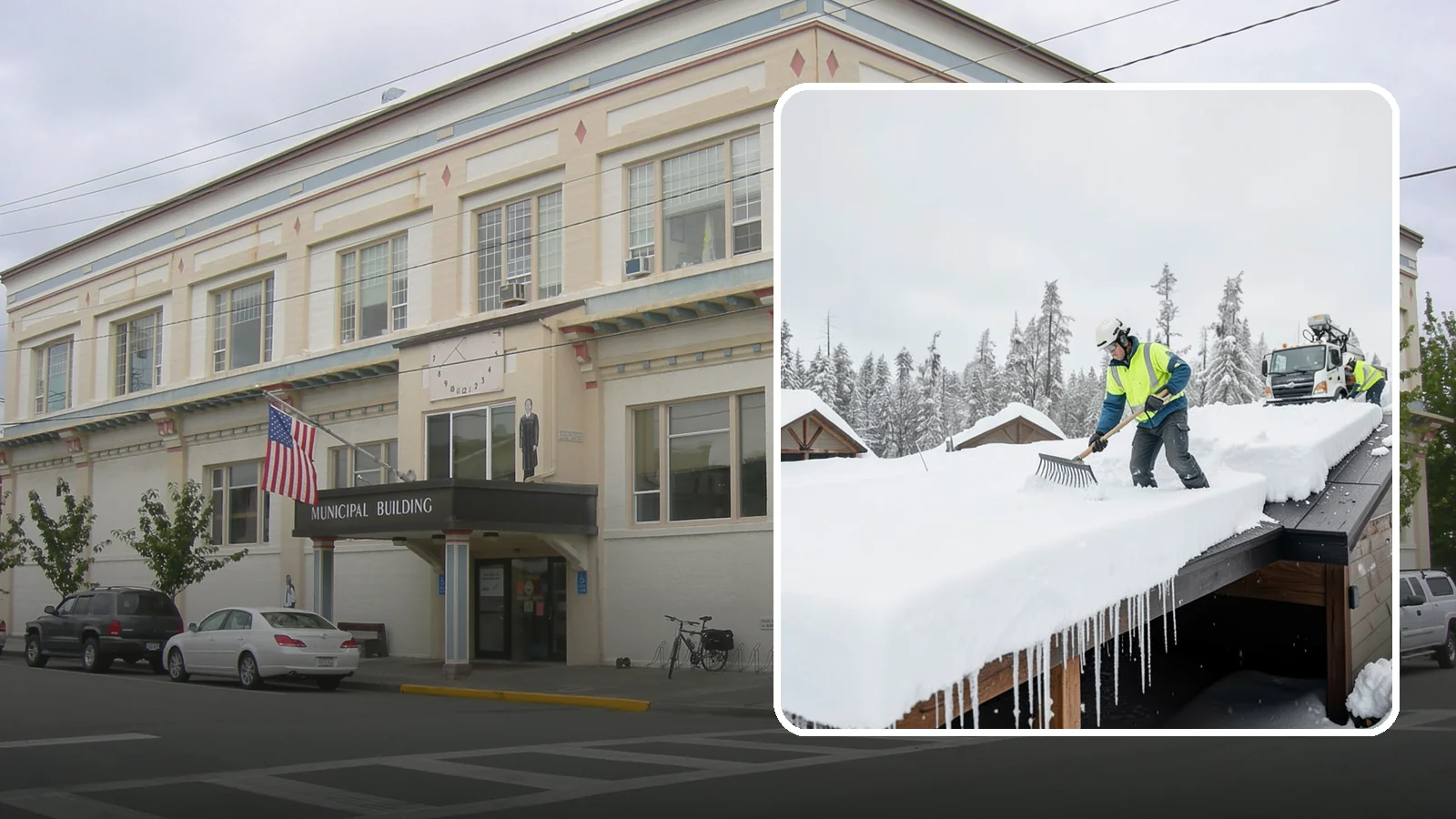 Flat Roof Snow Removal in Anacortes, Skagit County, WA - We clear snow from flat and low-slope roofs where drainage is poor and loads concentrate quickly.