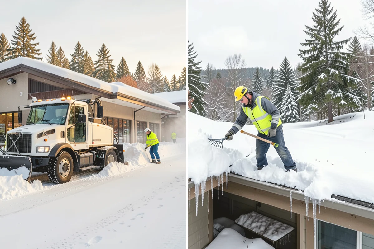 Flat Roof Snow Removal in Anacortes, Skagit County, WA - Inspect the membrane and locate all drains