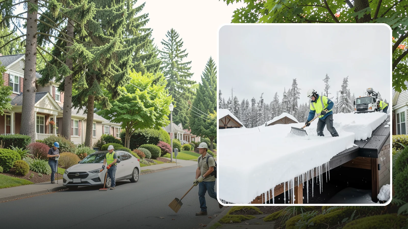 Flat Roof Snow Removal in Beaux Arts Village, King County, WA - We clear snow from flat and low-slope roofs where drainage is poor and loads concentrate quickly.