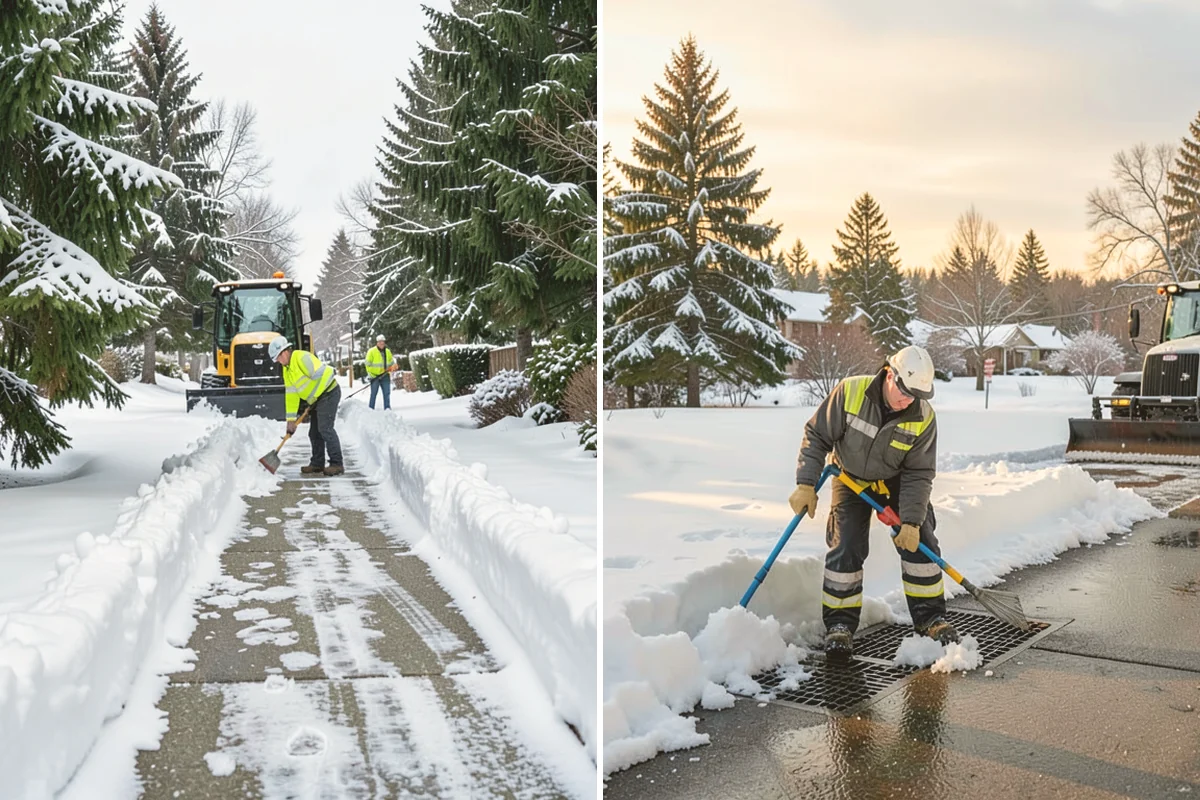 Flat Roof Snow Removal in Bellevue, King County, WA - Inspect the membrane and locate all drains