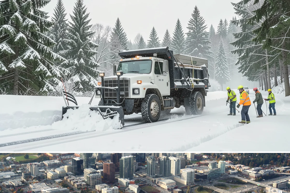 Flat Roof Snow Removal in Bellevue, King County, WA - Flat roof snow removal is most urgent during prolonged lowland snow and the wet spells that let meltwater pond and add weight.