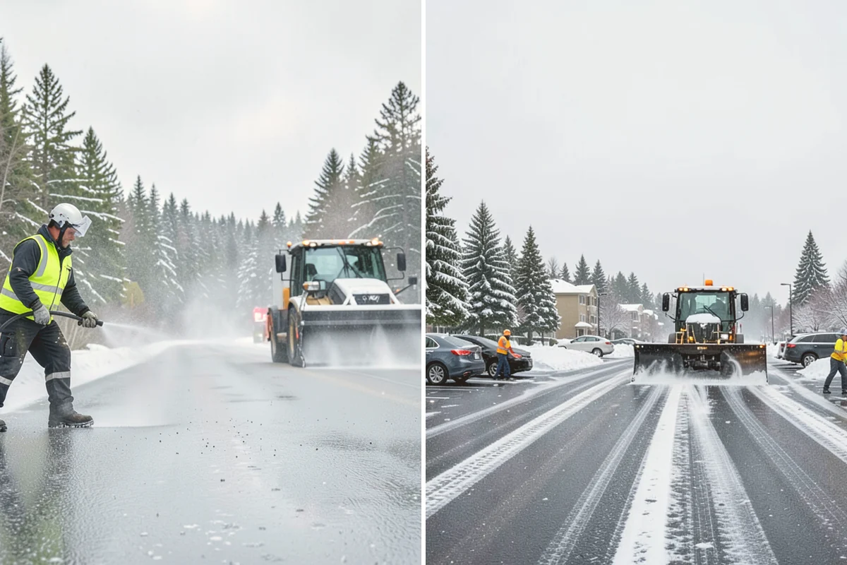 Flat Roof Snow Removal in Bothell, King County, WA - Inspect the membrane and locate all drains