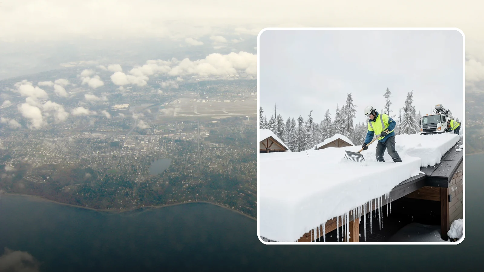 Flat Roof Snow Removal in Burien, King County, WA - We clear snow from flat and low-slope roofs where drainage is poor and loads concentrate quickly.