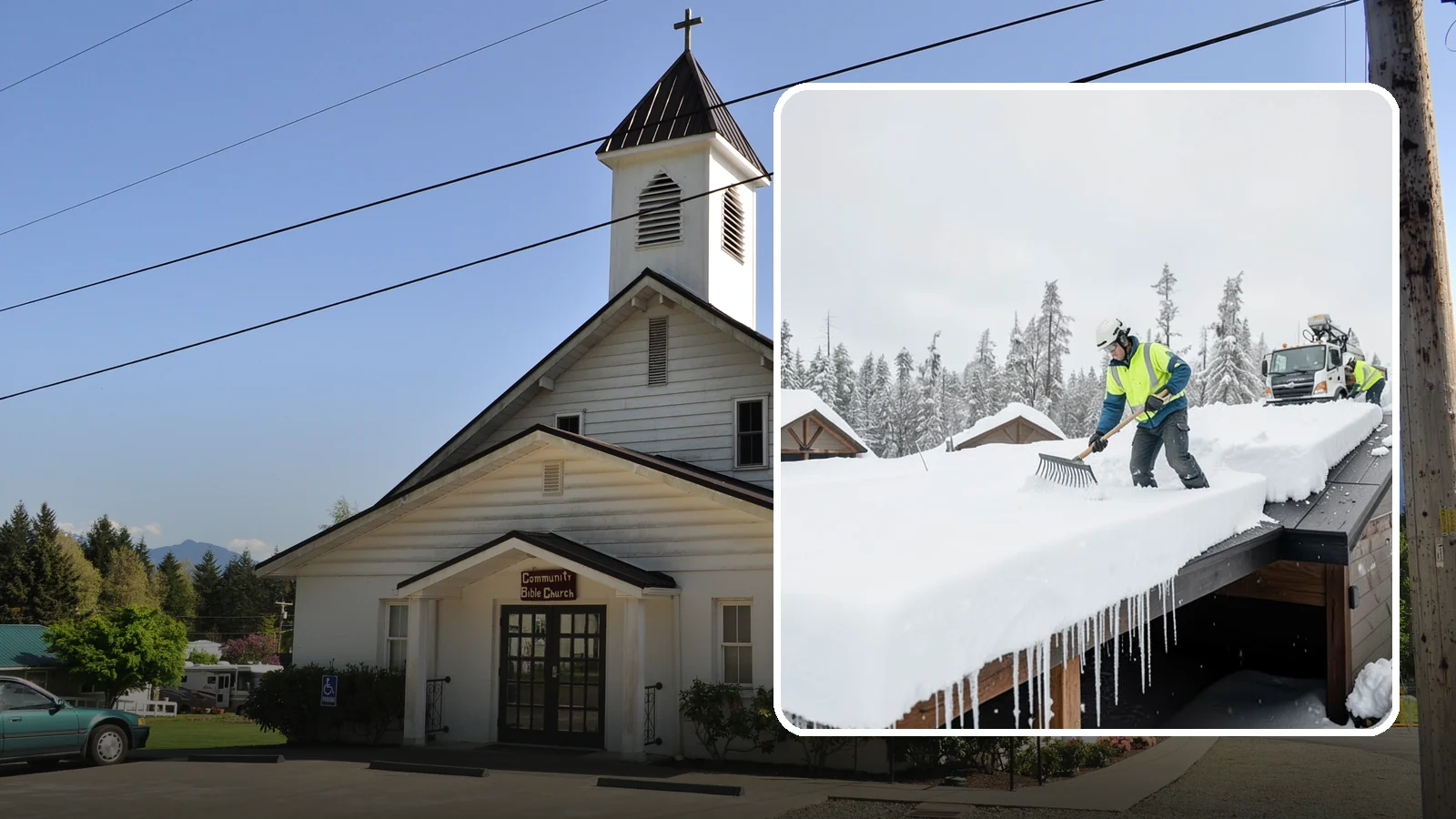 Flat Roof Snow Removal in Concrete, Skagit County, WA - We clear snow from flat and low-slope roofs where drainage is poor and loads concentrate quickly.