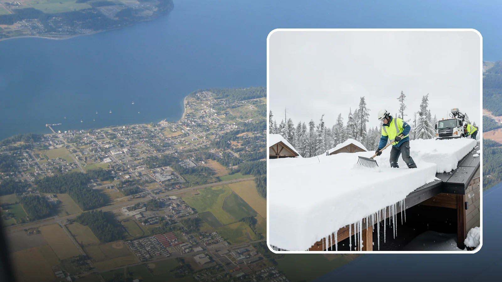 Flat Roof Snow Removal in Coupeville, Island County, WA - We clear snow from flat and low-slope roofs where drainage is poor and loads concentrate quickly.
