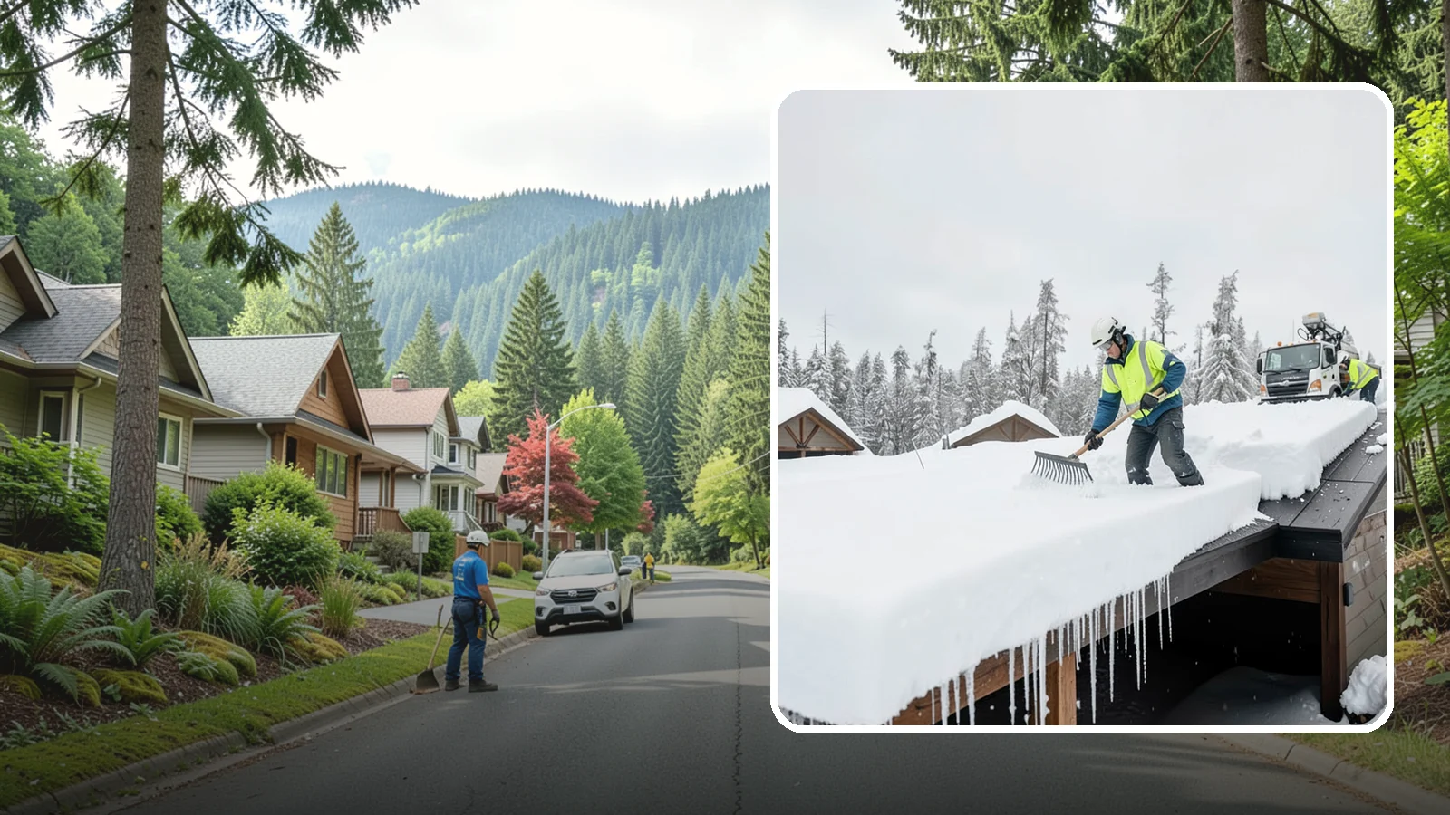 Flat Roof Snow Removal in Darrington, Snohomish County, WA - We clear snow from flat and low-slope roofs where drainage is poor and loads concentrate quickly.