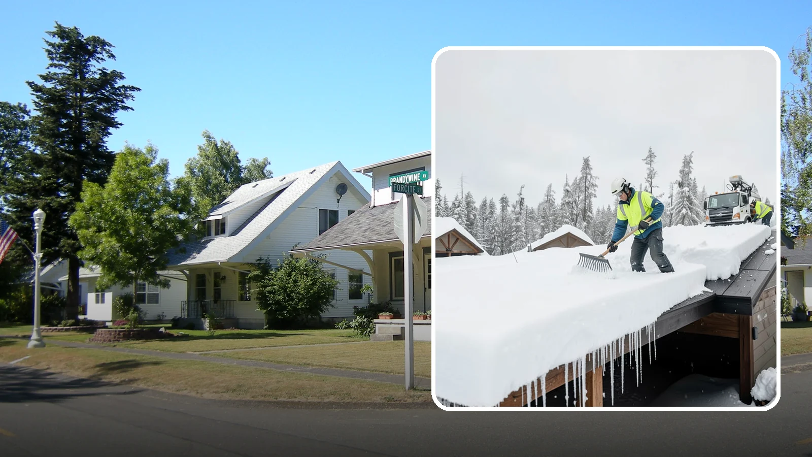 Flat Roof Snow Removal in DuPont, Pierce County, WA - We clear snow from flat and low-slope roofs where drainage is poor and loads concentrate quickly.
