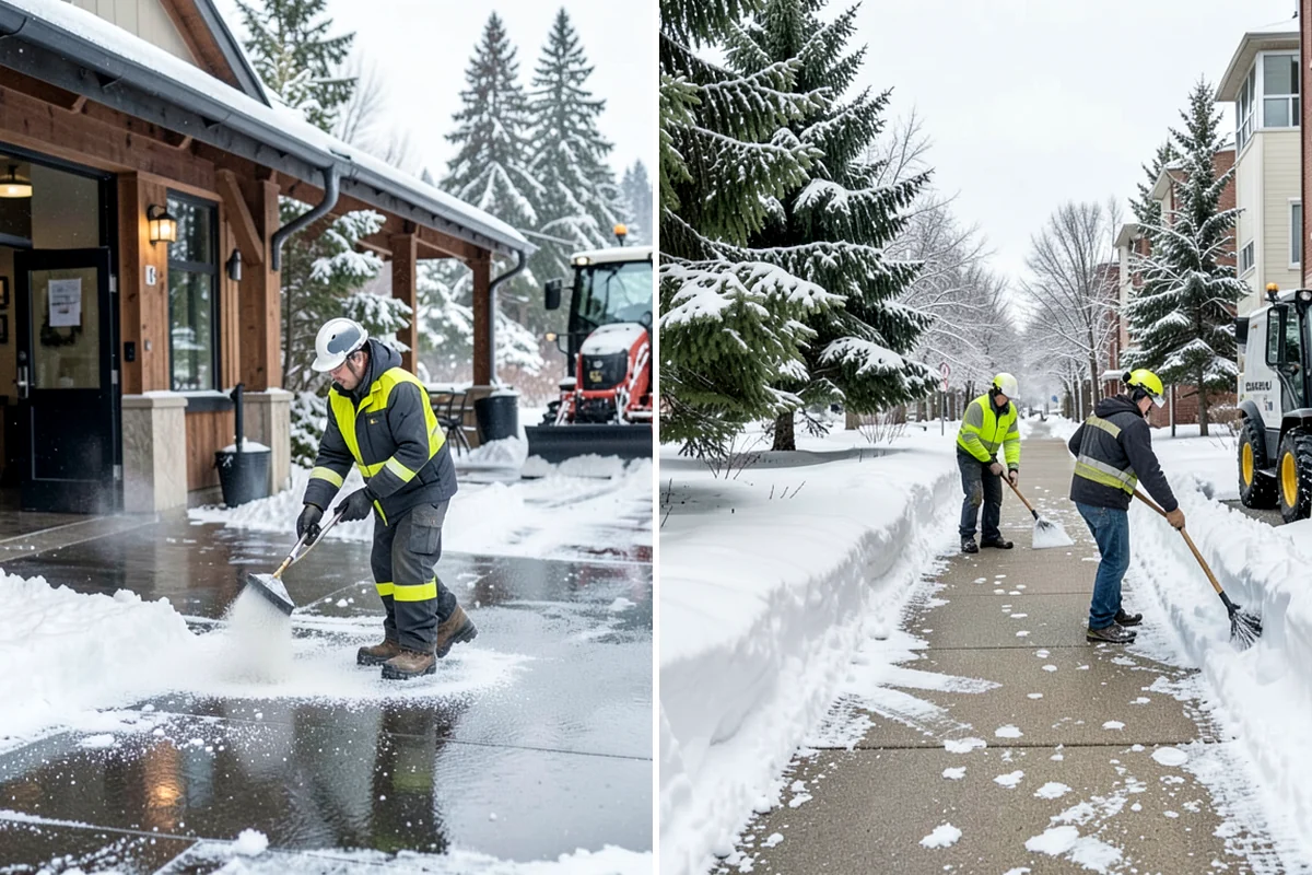 Flat Roof Snow Removal in DuPont, Pierce County, WA - Inspect the membrane and locate all drains