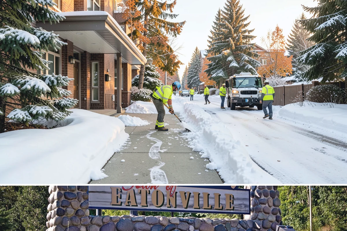 Flat Roof Snow Removal in Eatonville, Pierce County, WA - Flat roof snow removal is most urgent during prolonged lowland snow and the wet spells that let meltwater pond and add weight.