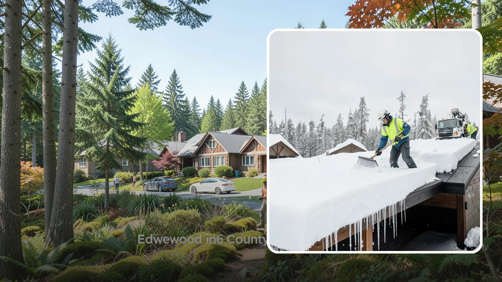 Flat Roof Snow Removal in Edgewood, Pierce County, WA - We clear snow from flat and low-slope roofs where drainage is poor and loads concentrate quickly.