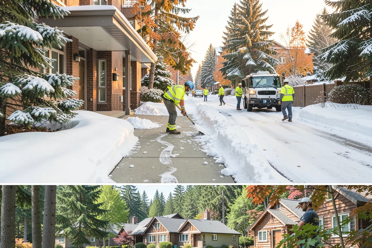Flat Roof Snow Removal in Edgewood, Pierce County, WA - Flat roof snow removal is most urgent during prolonged lowland snow and the wet spells that let meltwater pond and add weight.