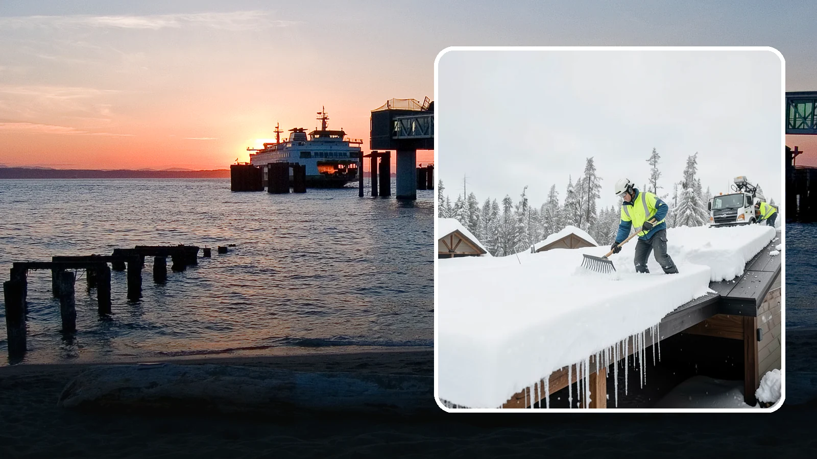 Flat Roof Snow Removal in Edmonds, Snohomish County, WA - We clear snow from flat and low-slope roofs where drainage is poor and loads concentrate quickly.
