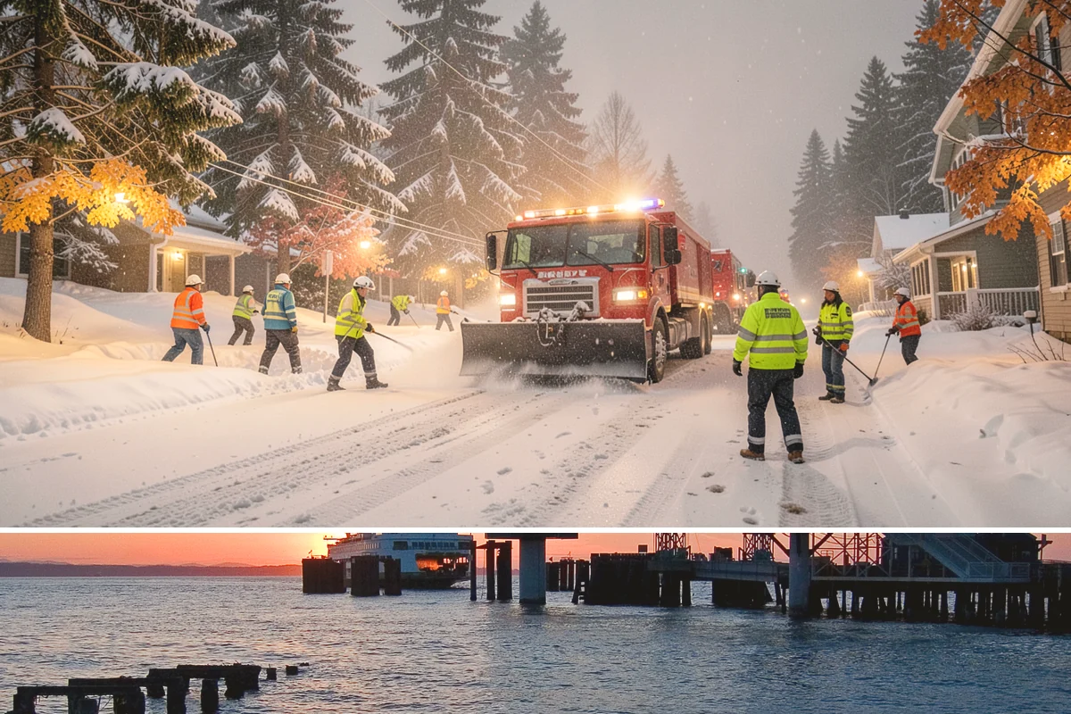 Flat Roof Snow Removal in Edmonds, Snohomish County, WA - Flat roof snow removal is most urgent during prolonged lowland snow and the wet spells that let meltwater pond and add weight.