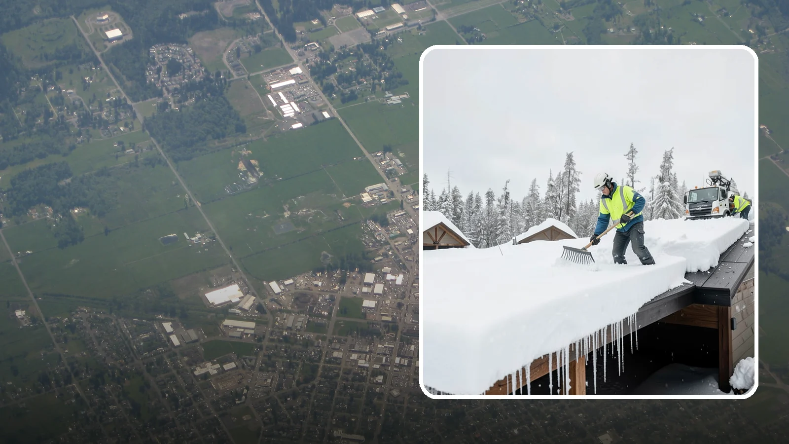 Flat Roof Snow Removal in Enumclaw, King County, WA - We clear snow from flat and low-slope roofs where drainage is poor and loads concentrate quickly.