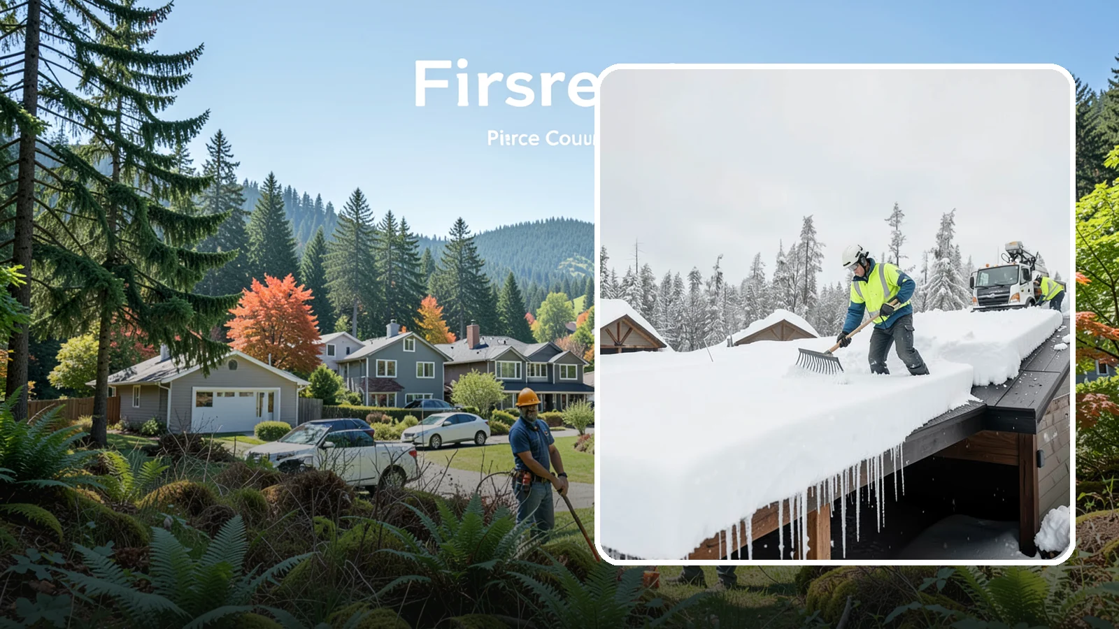 Flat Roof Snow Removal in Fircrest, Pierce County, WA - We clear snow from flat and low-slope roofs where drainage is poor and loads concentrate quickly.