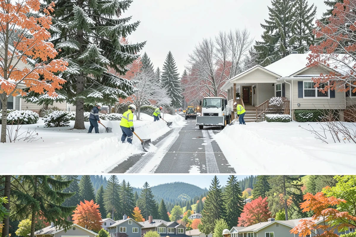Flat Roof Snow Removal in Fircrest, Pierce County, WA - Flat roof snow removal is most urgent during prolonged lowland snow and the wet spells that let meltwater pond and add weight.