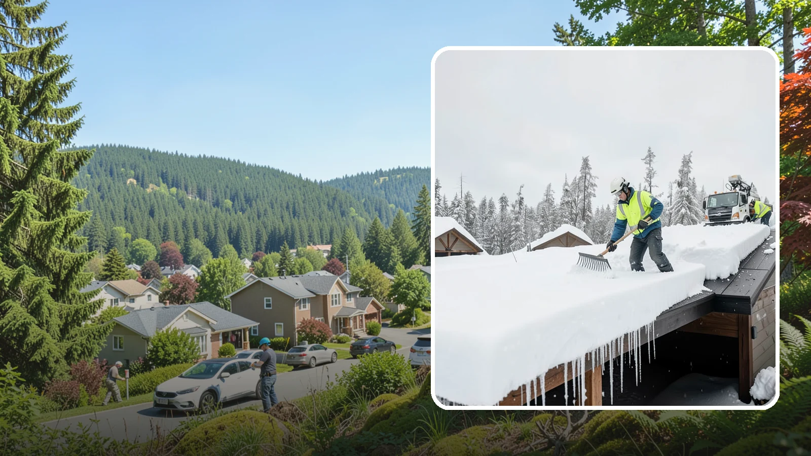 Flat Roof Snow Removal in Index, Snohomish County, WA - We clear snow from flat and low-slope roofs where drainage is poor and loads concentrate quickly.