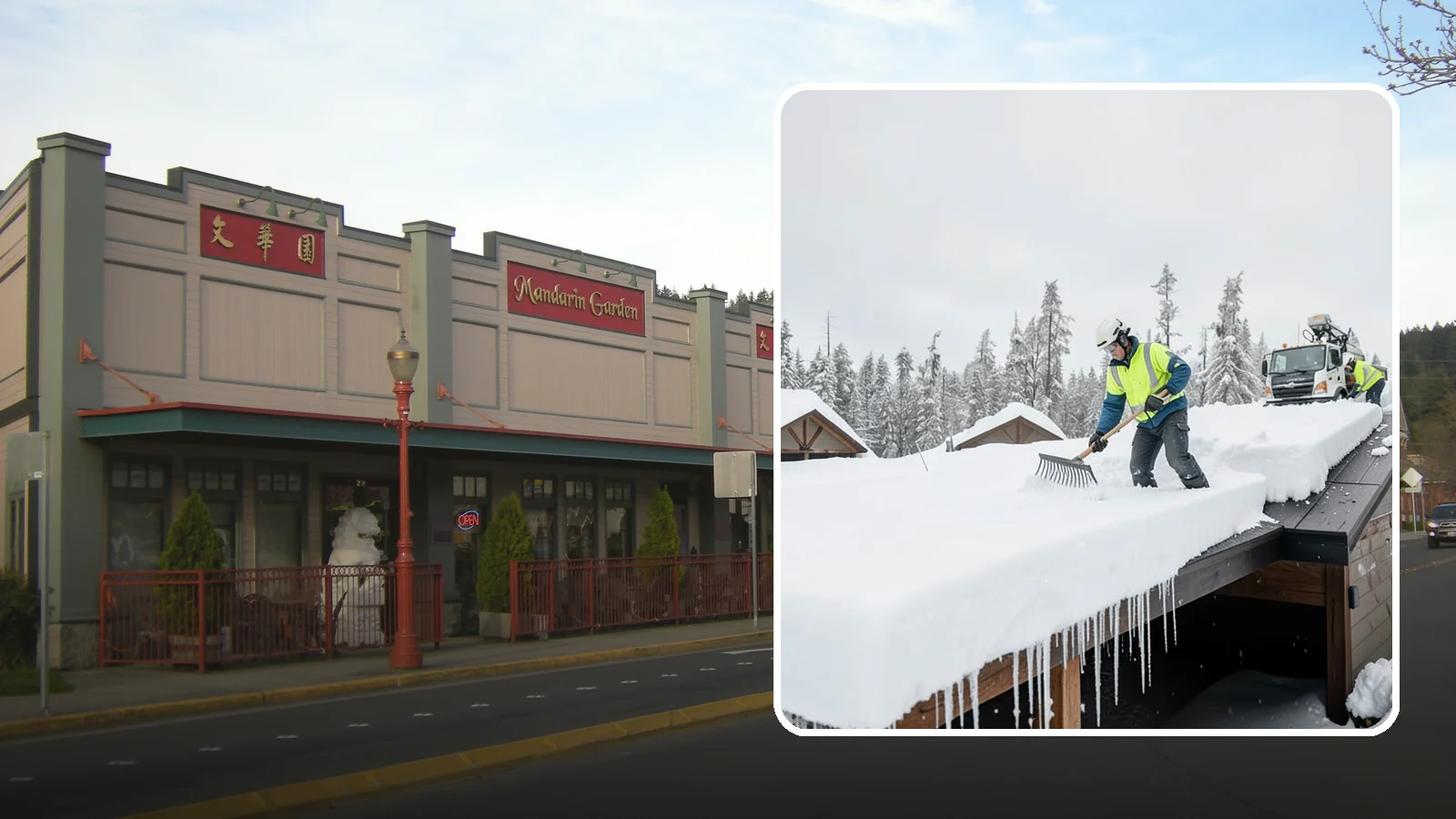 Flat Roof Snow Removal in Issaquah, King County, WA - We clear snow from flat and low-slope roofs where drainage is poor and loads concentrate quickly.