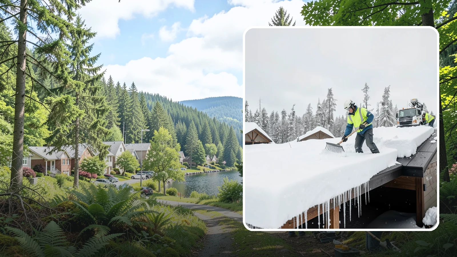 Flat Roof Snow Removal in Lake Forest Park, King County, WA - We clear snow from flat and low-slope roofs where drainage is poor and loads concentrate quickly.