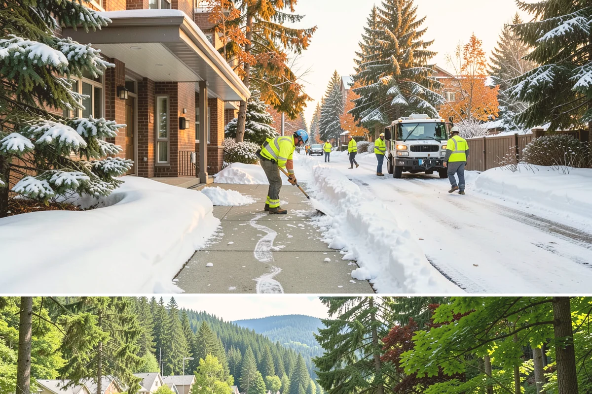 Flat Roof Snow Removal in Lake Forest Park, King County, WA - Flat roof snow removal is most urgent during prolonged lowland snow and the wet spells that let meltwater pond and add weight.