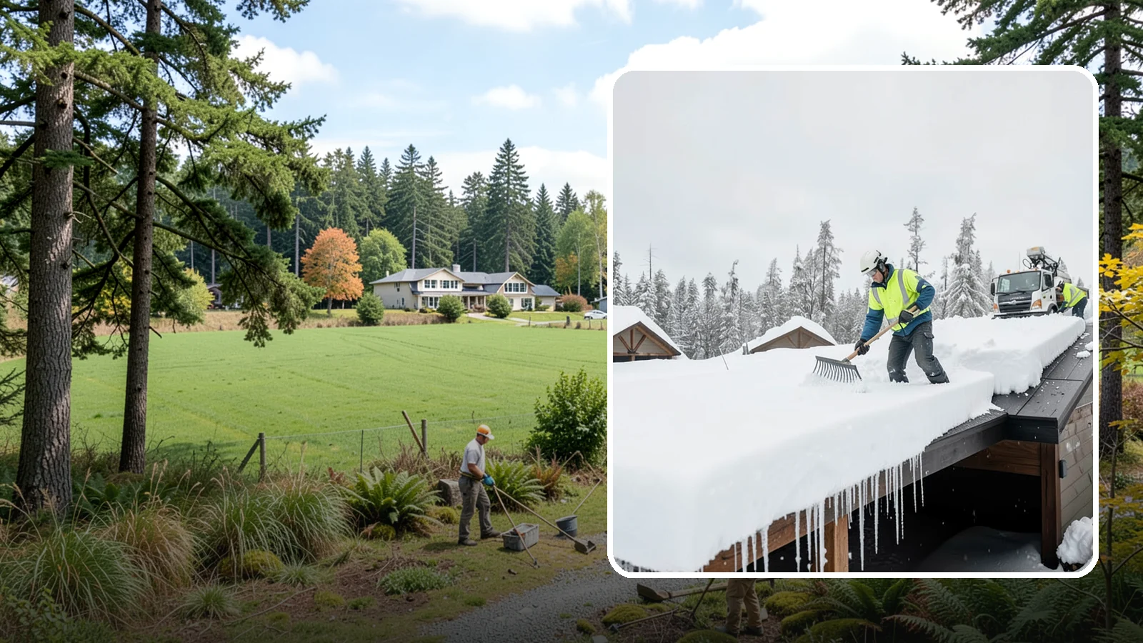 Flat Roof Snow Removal in Lyman, Skagit County, WA - We clear snow from flat and low-slope roofs where drainage is poor and loads concentrate quickly.