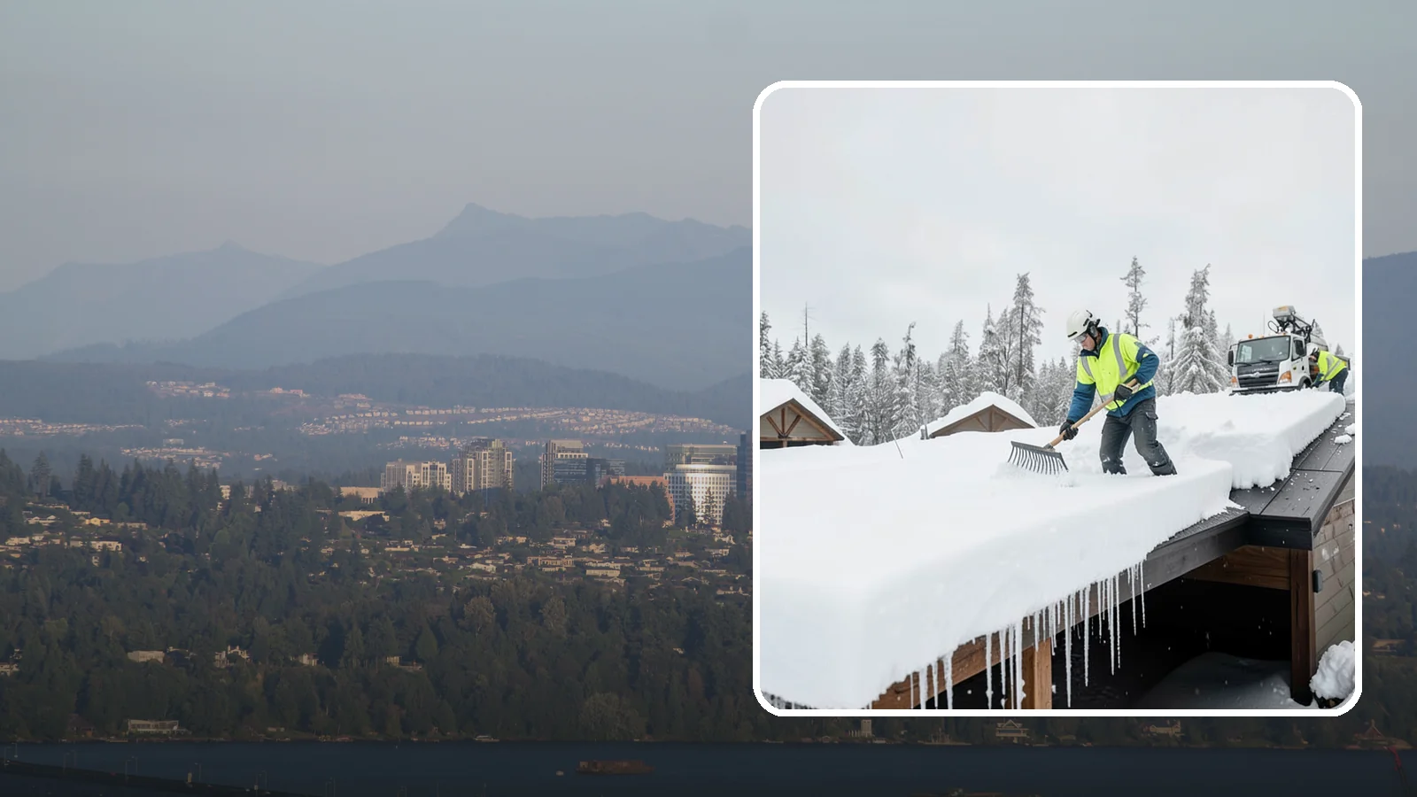 Flat Roof Snow Removal in Medina, King County, WA - We clear snow from flat and low-slope roofs where drainage is poor and loads concentrate quickly.