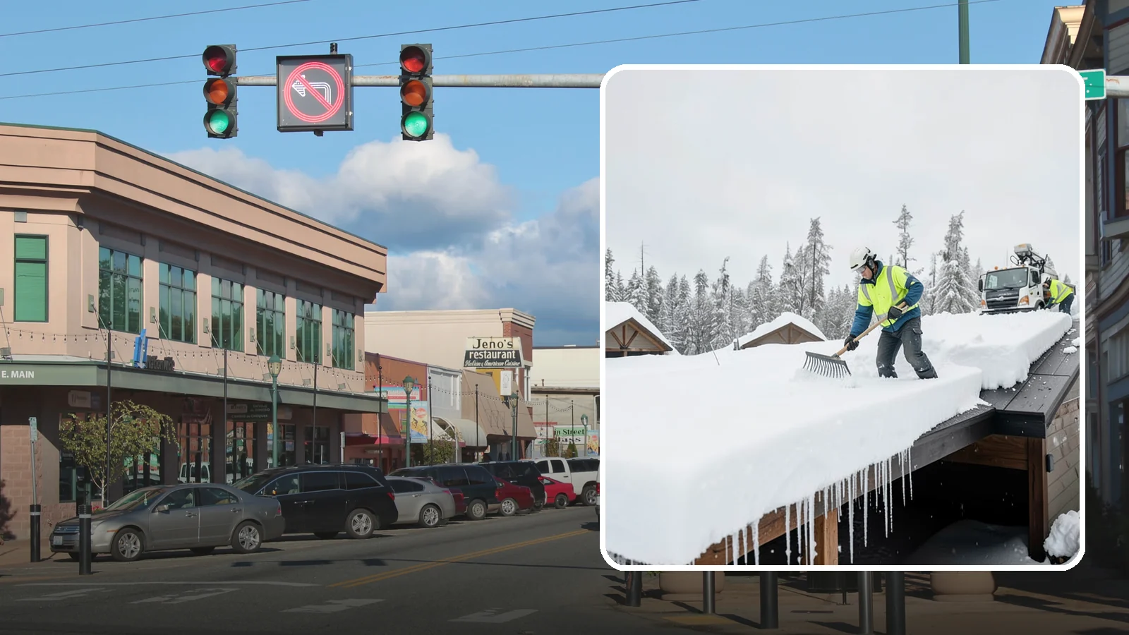 Flat Roof Snow Removal in Monroe, Snohomish County, WA - We clear snow from flat and low-slope roofs where drainage is poor and loads concentrate quickly.