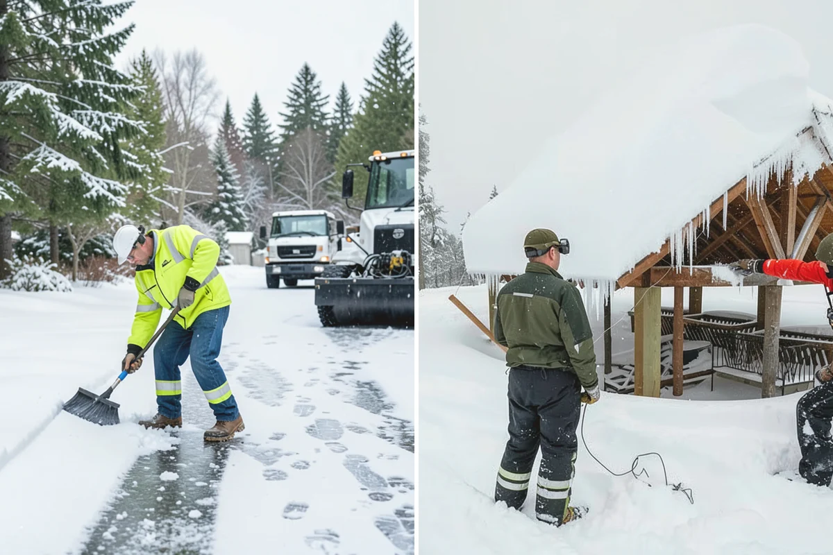Flat Roof Snow Removal in Mountlake Terrace, Snohomish County, WA - Inspect the membrane and locate all drains