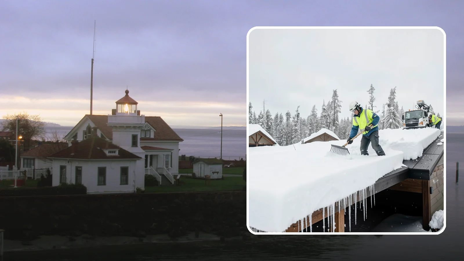 Flat Roof Snow Removal in Mukilteo, Snohomish County, WA - We clear snow from flat and low-slope roofs where drainage is poor and loads concentrate quickly.