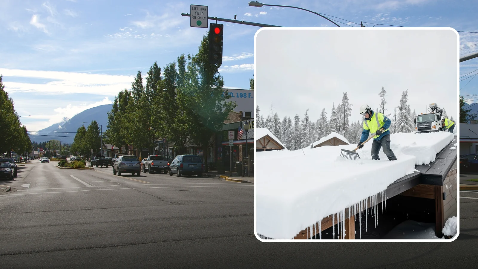 Flat Roof Snow Removal in North Bend, King County, WA - We clear snow from flat and low-slope roofs where drainage is poor and loads concentrate quickly.