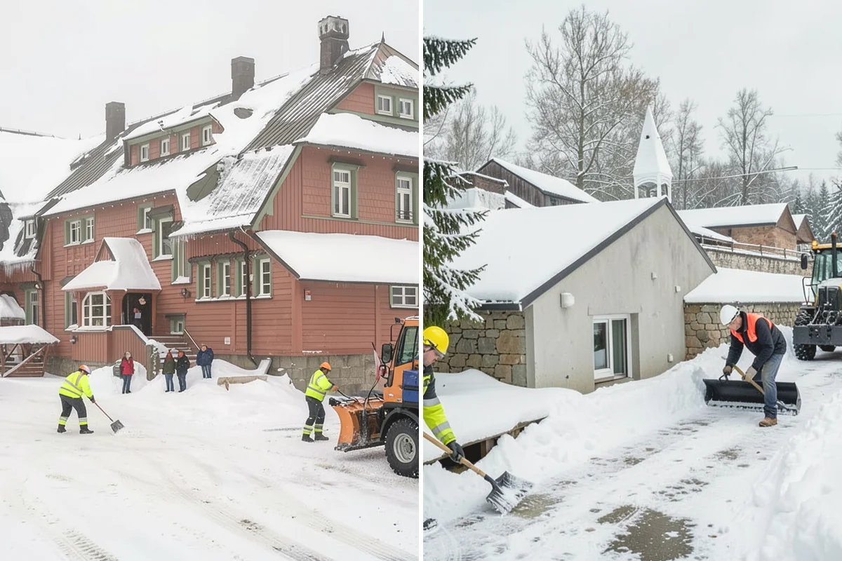 Flat Roof Snow Removal in Oak Harbor, Island County, WA - Inspect the membrane and locate all drains