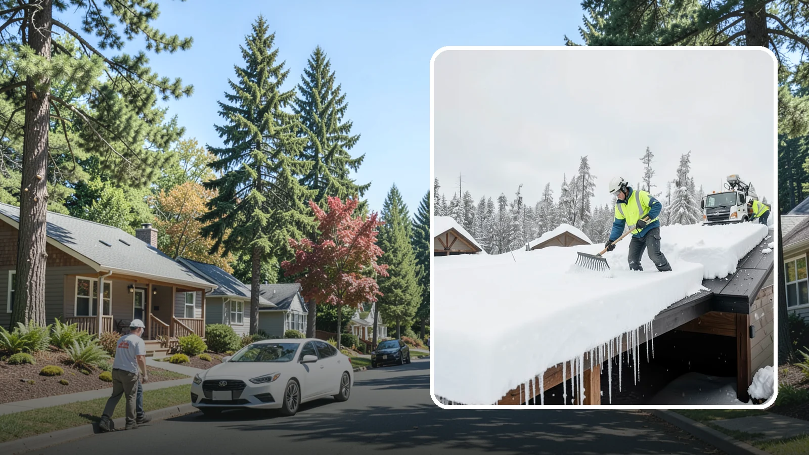 Flat Roof Snow Removal in Orting, Pierce County, WA - We clear snow from flat and low-slope roofs where drainage is poor and loads concentrate quickly.