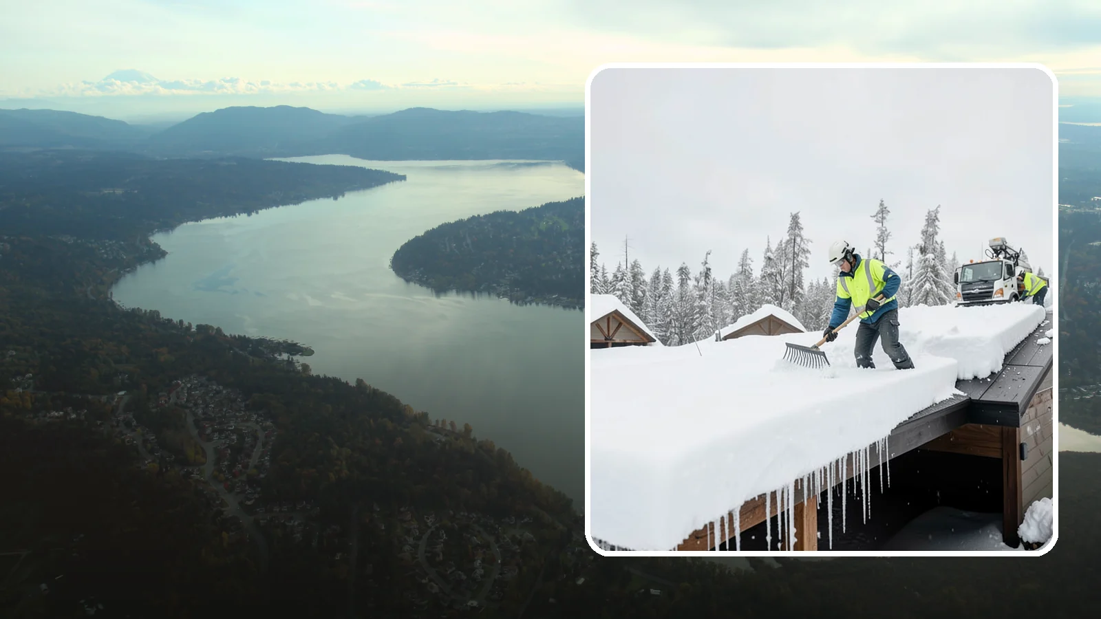 Flat Roof Snow Removal in Sammamish, King County, WA - We clear snow from flat and low-slope roofs where drainage is poor and loads concentrate quickly.