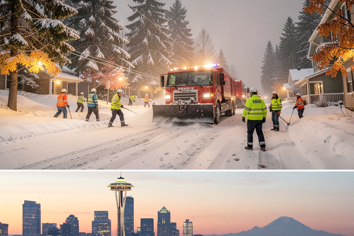 Flat Roof Snow Removal in Seattle, King County, WA - Flat roof snow removal is most urgent during prolonged lowland snow and the wet spells that let meltwater pond and add weight.