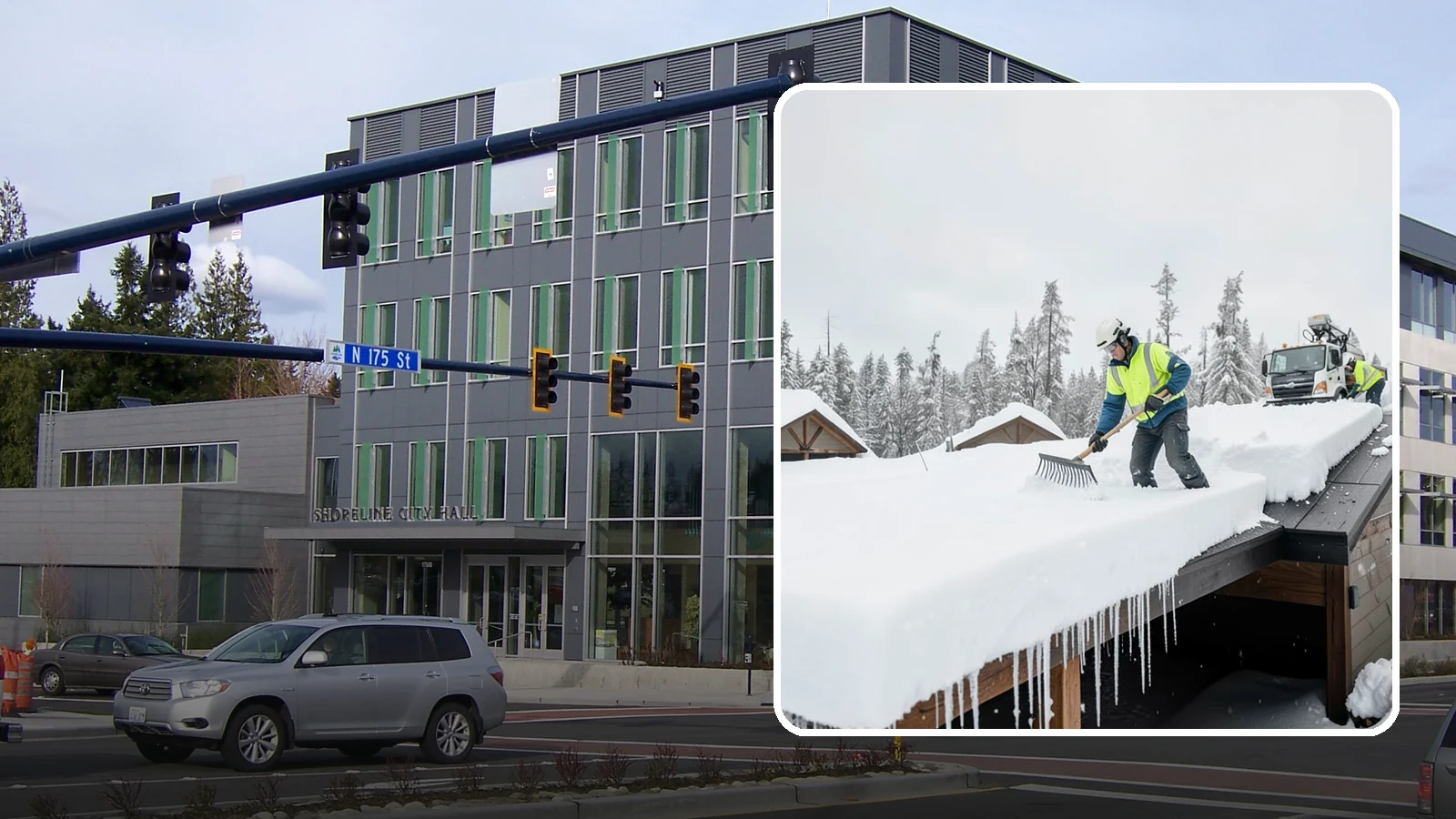 Flat Roof Snow Removal in Shoreline, King County, WA - We clear snow from flat and low-slope roofs where drainage is poor and loads concentrate quickly.