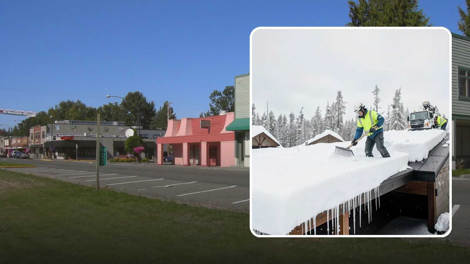 Flat Roof Snow Removal in Snoqualmie, King County, WA - We clear snow from flat and low-slope roofs where drainage is poor and loads concentrate quickly.