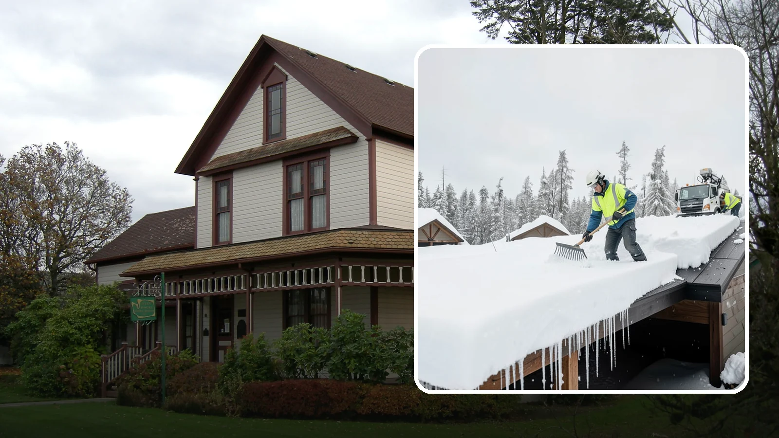 Flat Roof Snow Removal in Sumner, Pierce County, WA - We clear snow from flat and low-slope roofs where drainage is poor and loads concentrate quickly.
